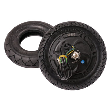 motor with tire behind it